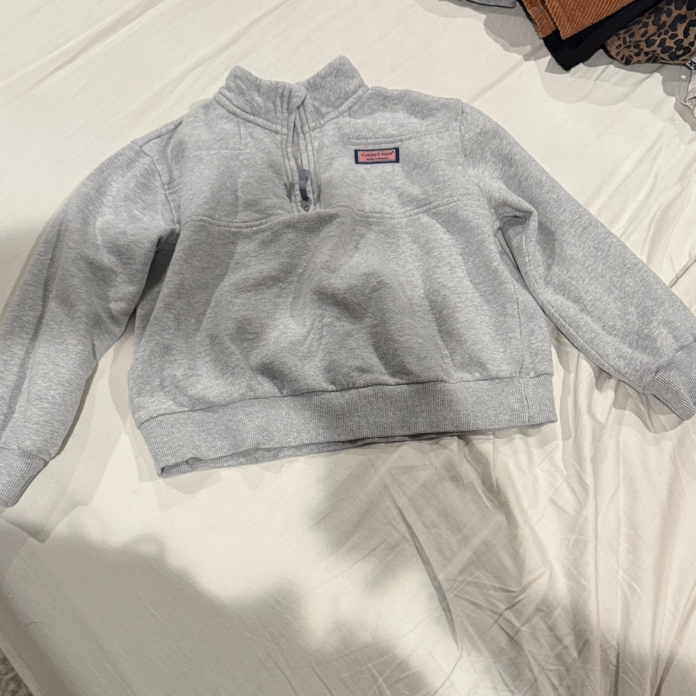 Vineyard Vines Kids' Light Gray Quarter-Zip Sweatshirt